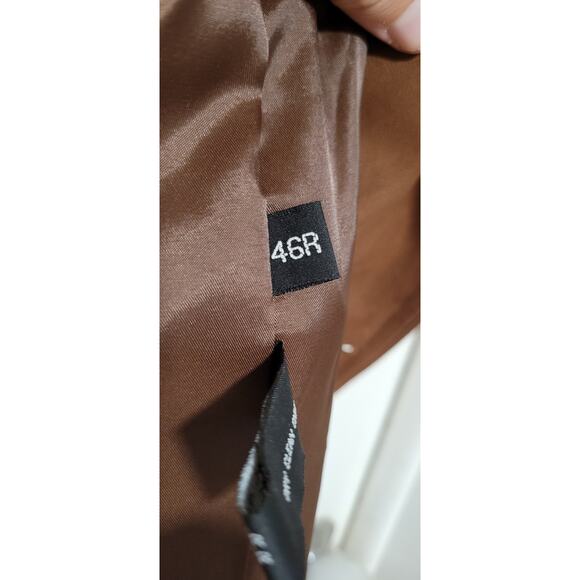 Circle S Mens Faux Suede Blazer Sz 46R 2 Button Blazer Sport Coat Jacket Brown - Picture 4 of 9